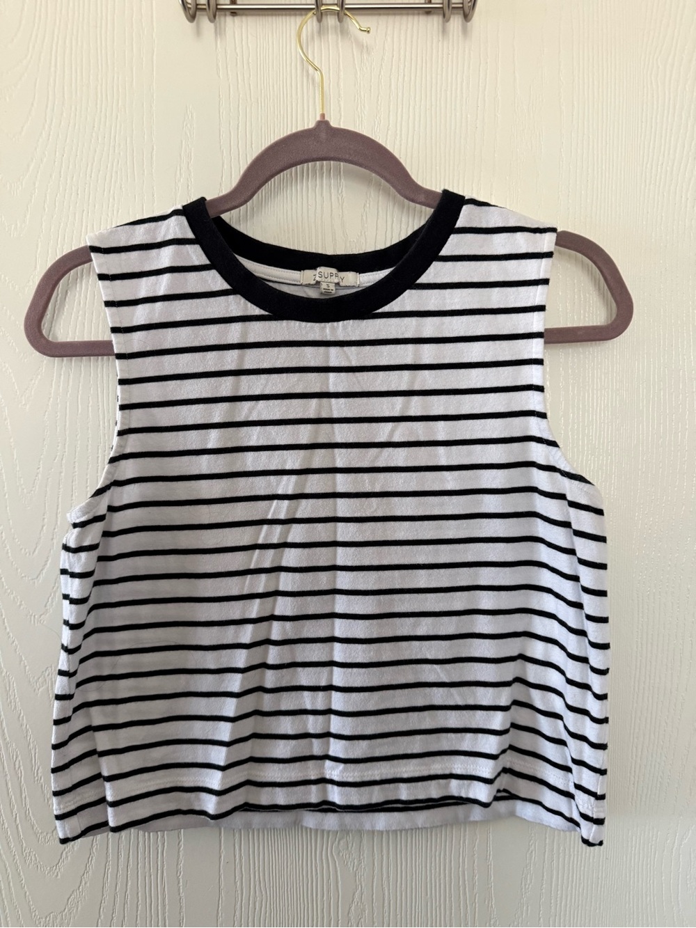 Z Supply Black & White Striped Sleeveless Tank